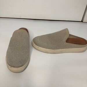 Lucky‎ brand backless mule type sneakers slip on tan sparkly women’s size 8